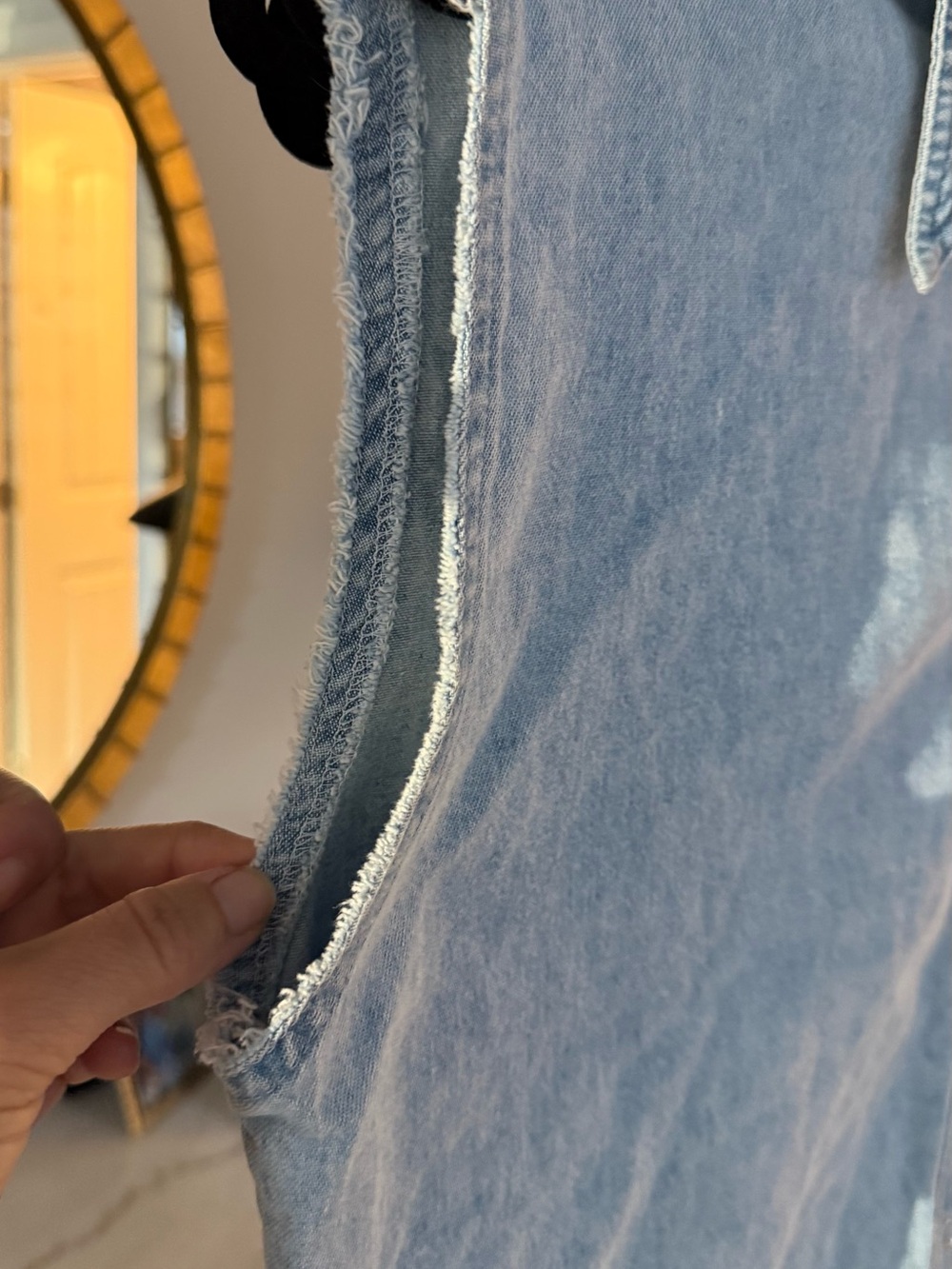 Vintage Light Blue Denim Sleeveless Button Tank - Picture 5 of 5
